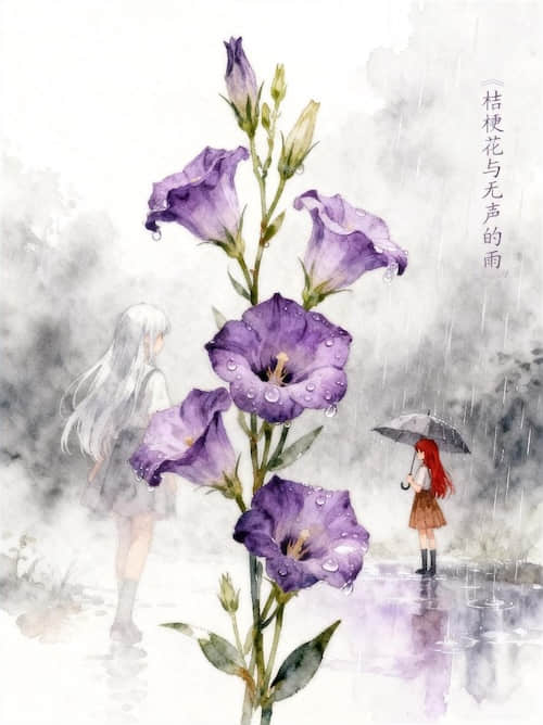 桔梗花與無聲的雨